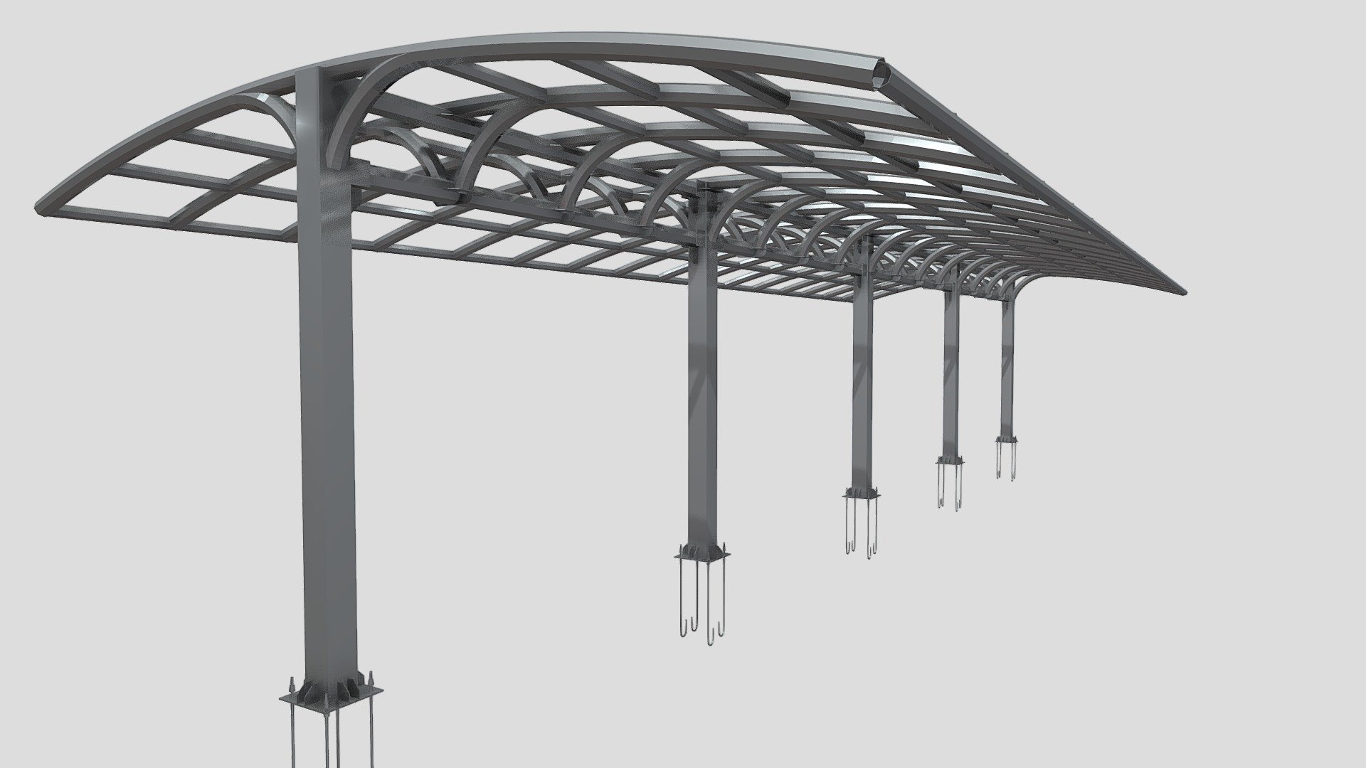 COBERTURA METÁLICA GINÁSTICA AO AR LIVRE — Sketchfab embed 3D viewer
