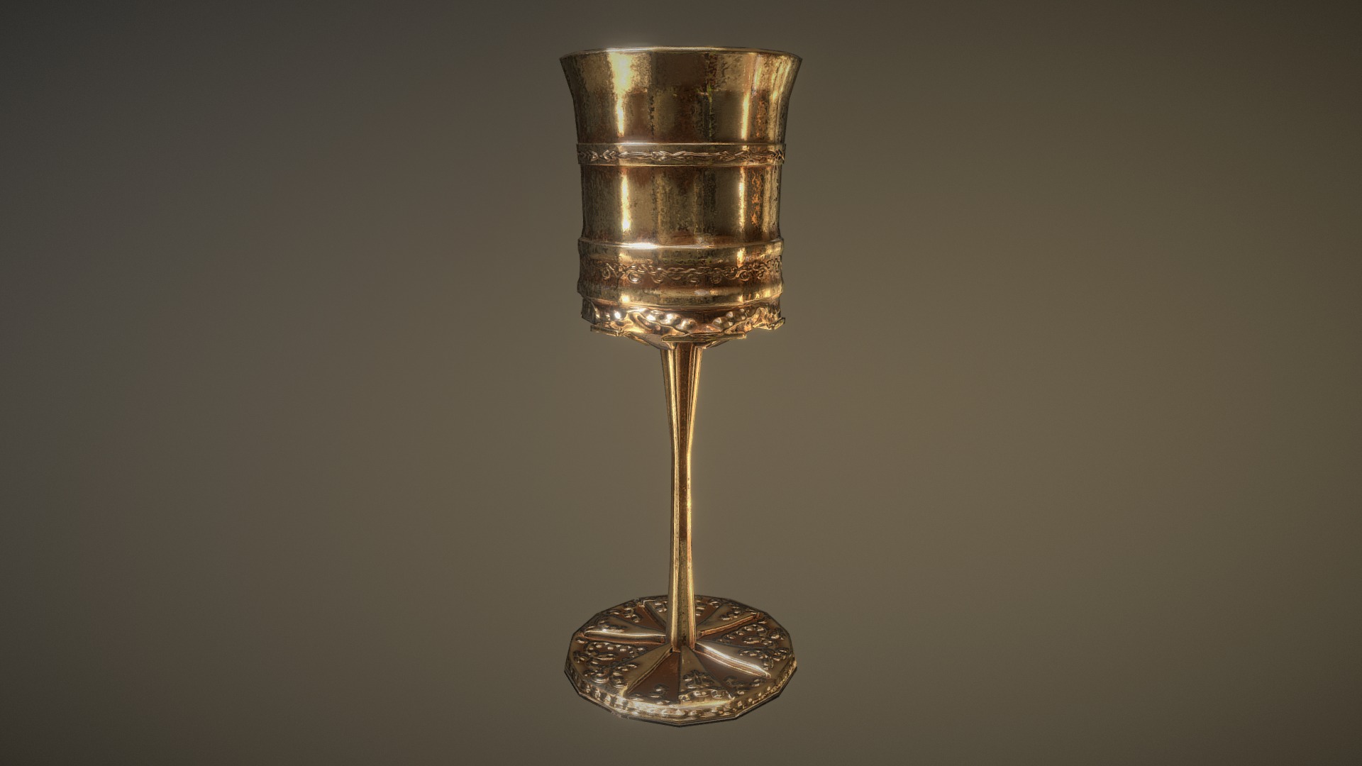 3D model Trinket with Ornaments - This is a 3D model of the Trinket with Ornaments. The 3D model is about a glass with a gold rim.