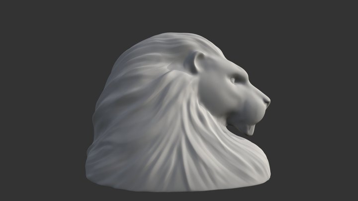 Lion bust 1 3D Model