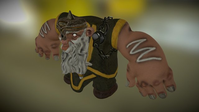 Anão para Jogo adventures teste 3D Model