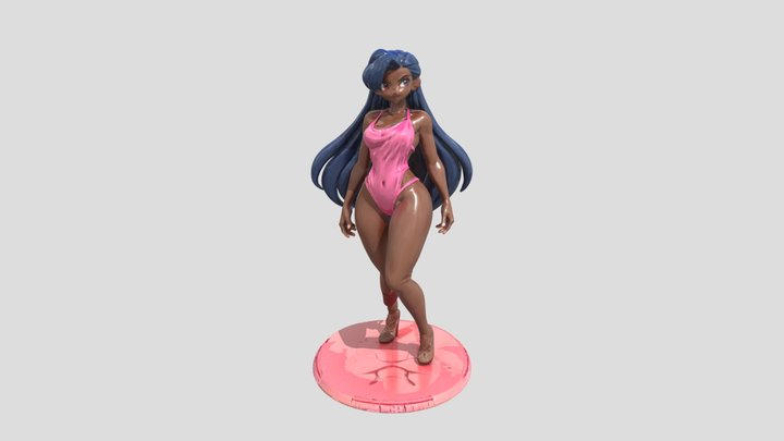 Nessa from Pokémon pink bikini 3D Model