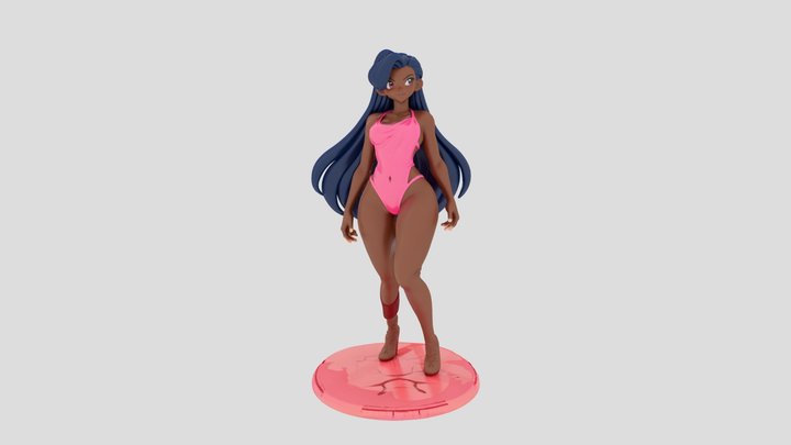 Nessa from Pokémon pink bikini 3D Model