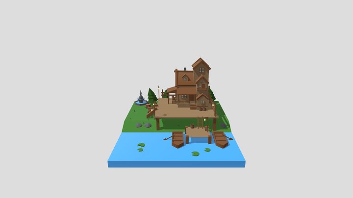 House Cartoon Lowpoly 3D Model