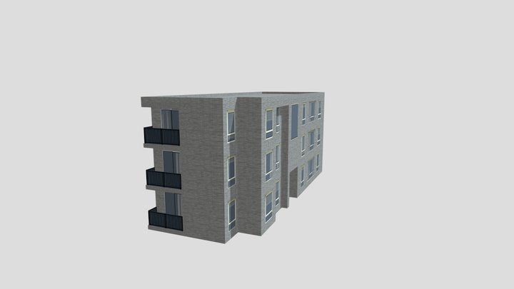 Davison Street Flats 2 - Flat Roof Grey B 3D Model