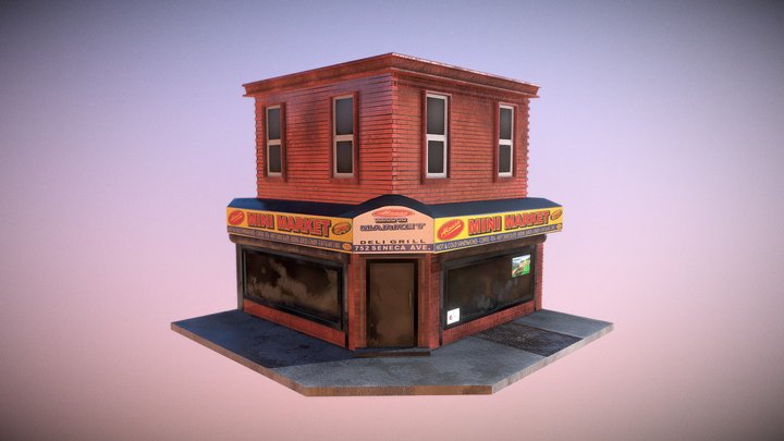 City Corner store 3D Model
