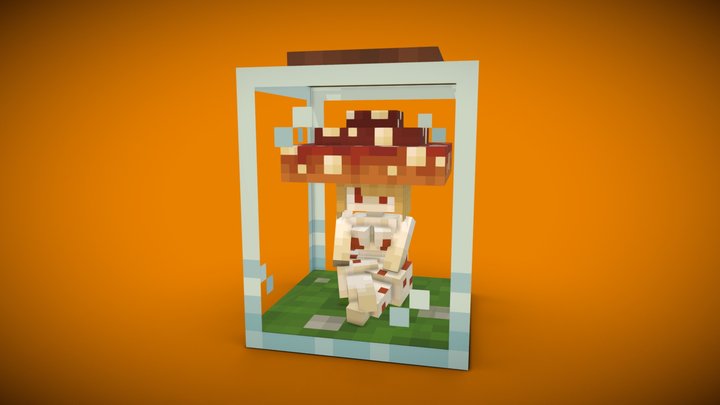 Mushroom Girl in a Jar 3D Model