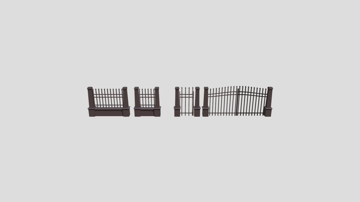 Iron Fence 3D Model