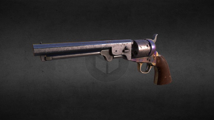 Colt Navy 1851 - Lowpoly. 3D Model