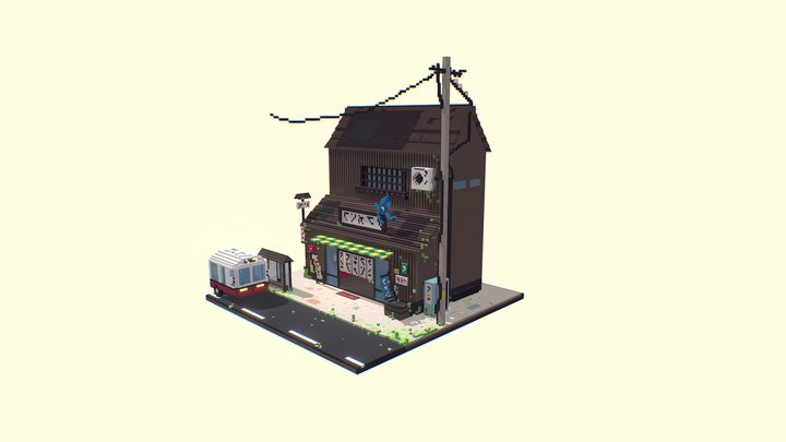 Traditional Japanese Store 3D Model
