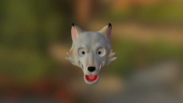 Smiley wolf head 3D Model