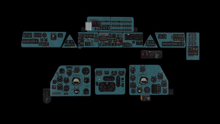 Flight simulator panels Mi-8MT Mi-17MT English 3D Model