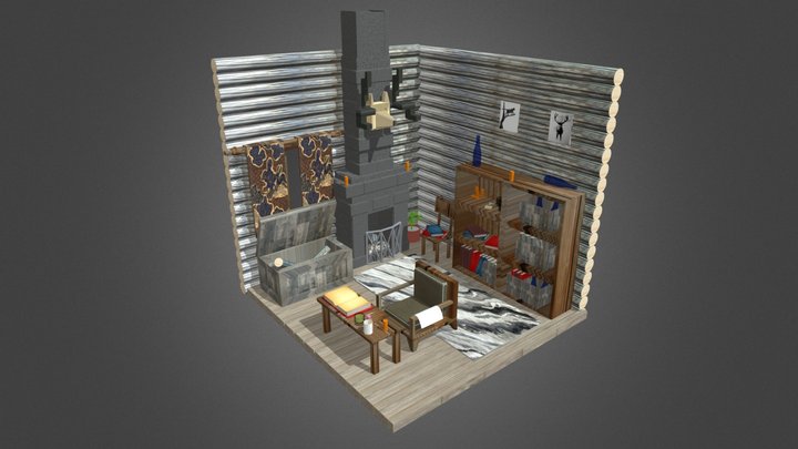 Lowpoly Chalet 3D Model