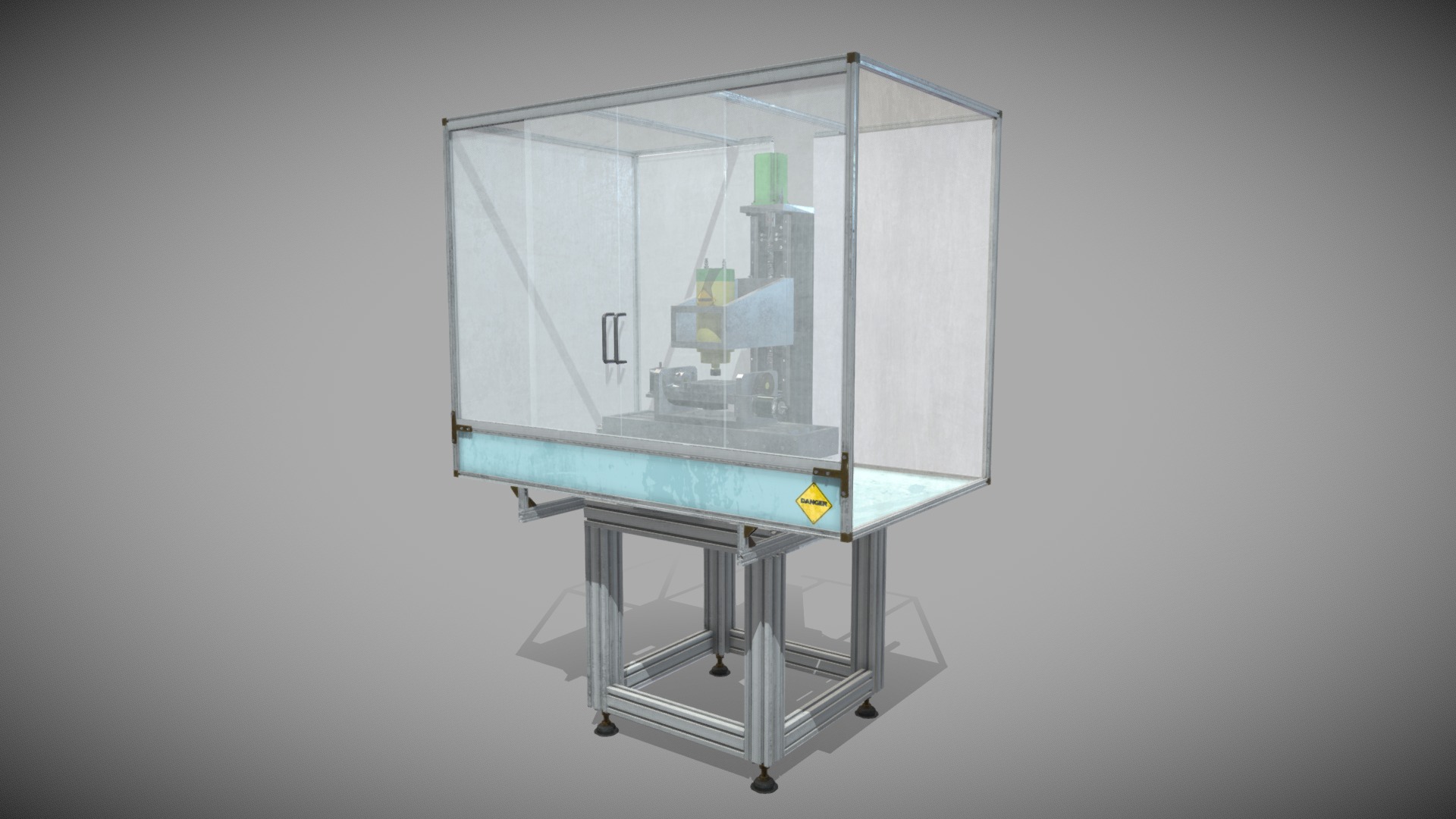 3D model CNC Mill Full - This is a 3D model of the CNC Mill Full. The 3D model is about a white glass display.