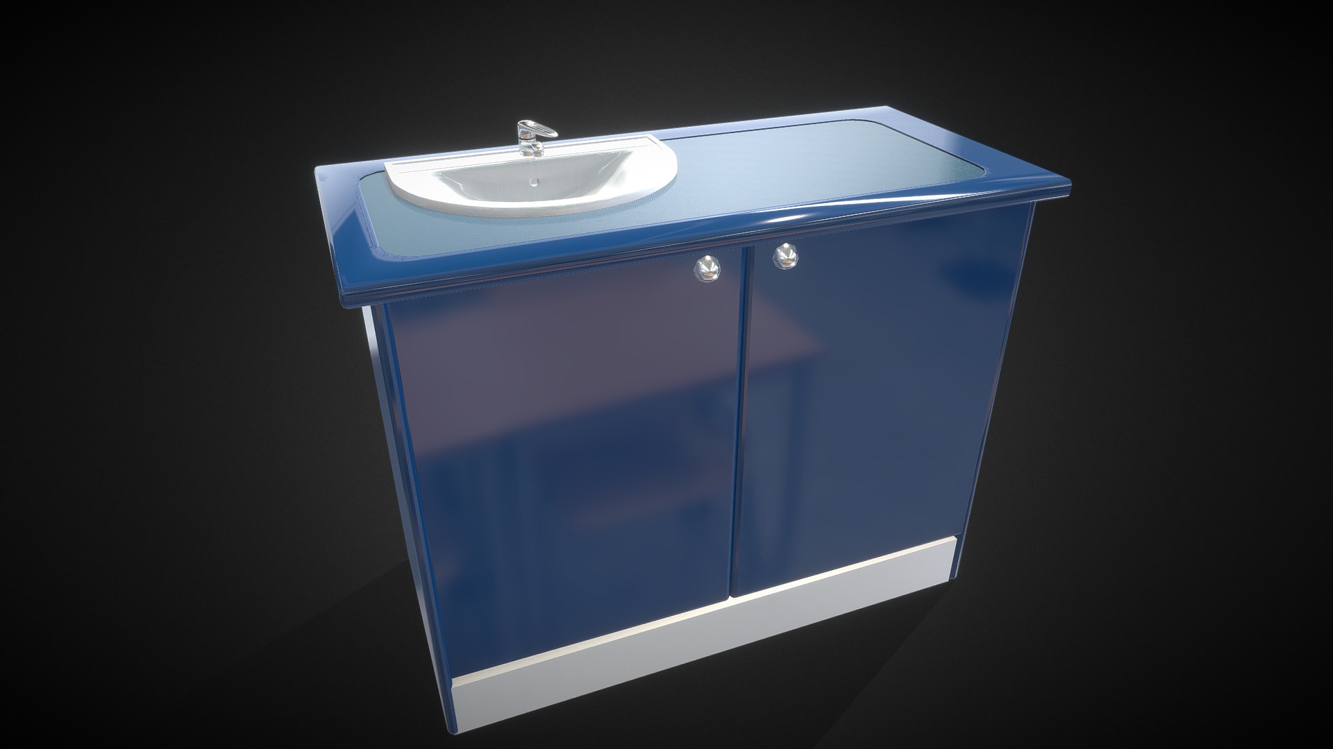 3D model Meuble_evier – Sink - This is a 3D model of the Meuble_evier - Sink. The 3D model is about a blue and white box.