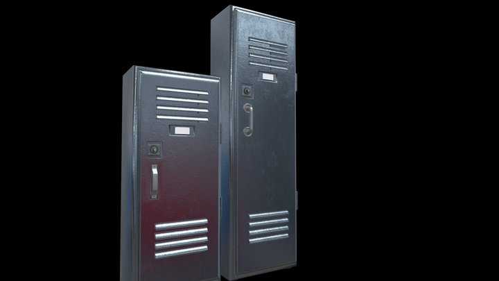 Lockers (rigged) 3D Model