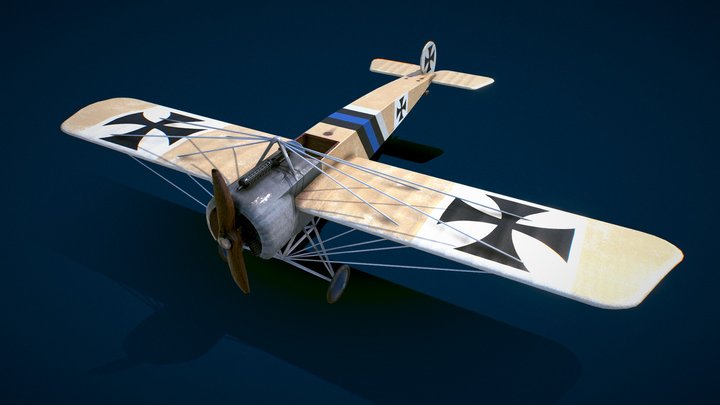 Fokker E III/E3 - Great War Plane 3D Model