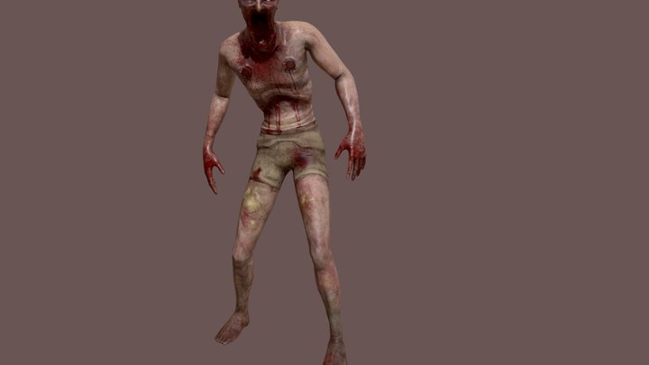Jawless Mutant Zombie_ConfinedVRII 3D Model