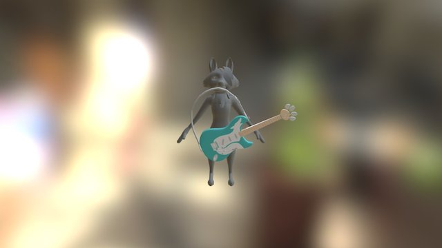 Guitar And Rigged Strap 3D Model