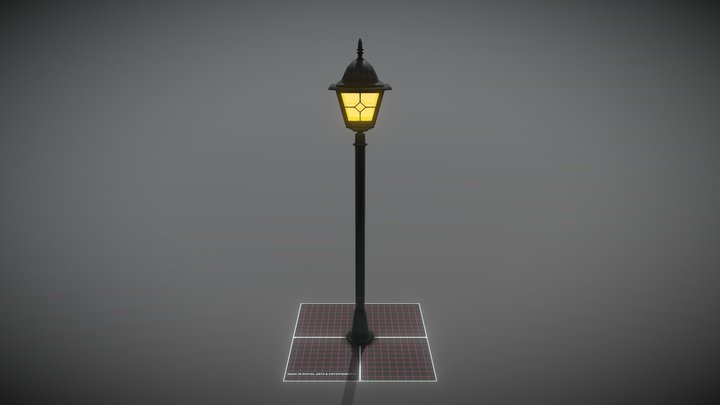 Lowpoly Streetlight 3D Model