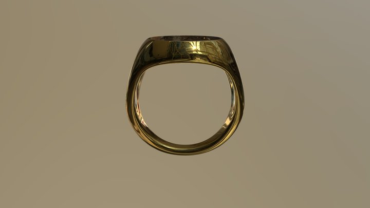 Johans Signet ring v2 3D Model