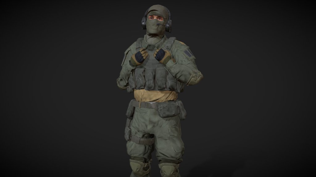 Military tactical suit (LowPolyGameReady)