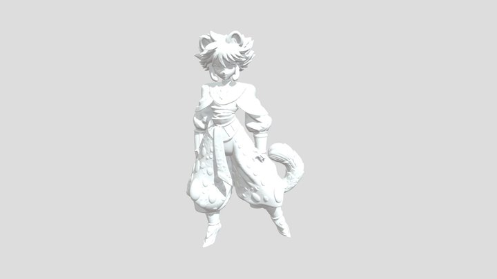 Cheetah kemonomimi character design 3D Model