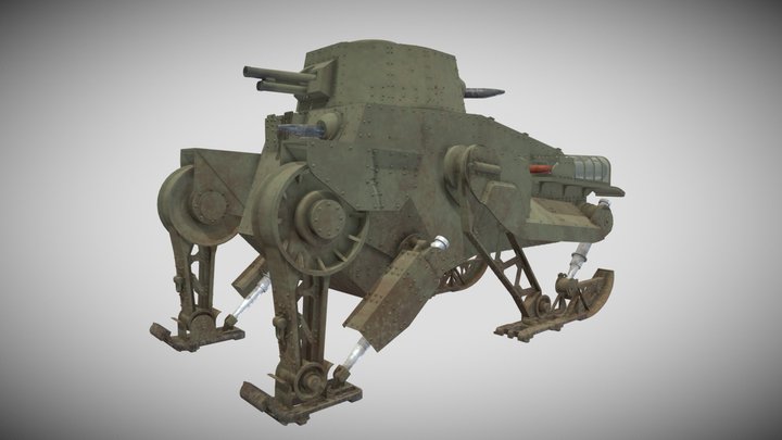 Type89 I-Go Medium Walker Tank 3D Model