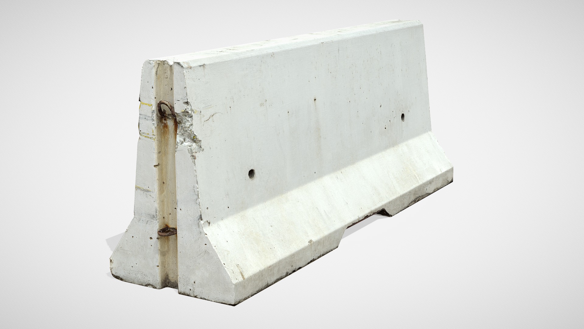 3D model Concrete Road Barrier 6 - This is a 3D model of the Concrete Road Barrier 6. The 3D model is about a white box with a hole in it.