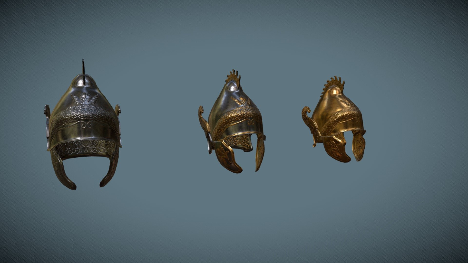 Attico-Phrygian Helmets - 3D model by João Paulo (@Grimbold) [ef6f464 ...