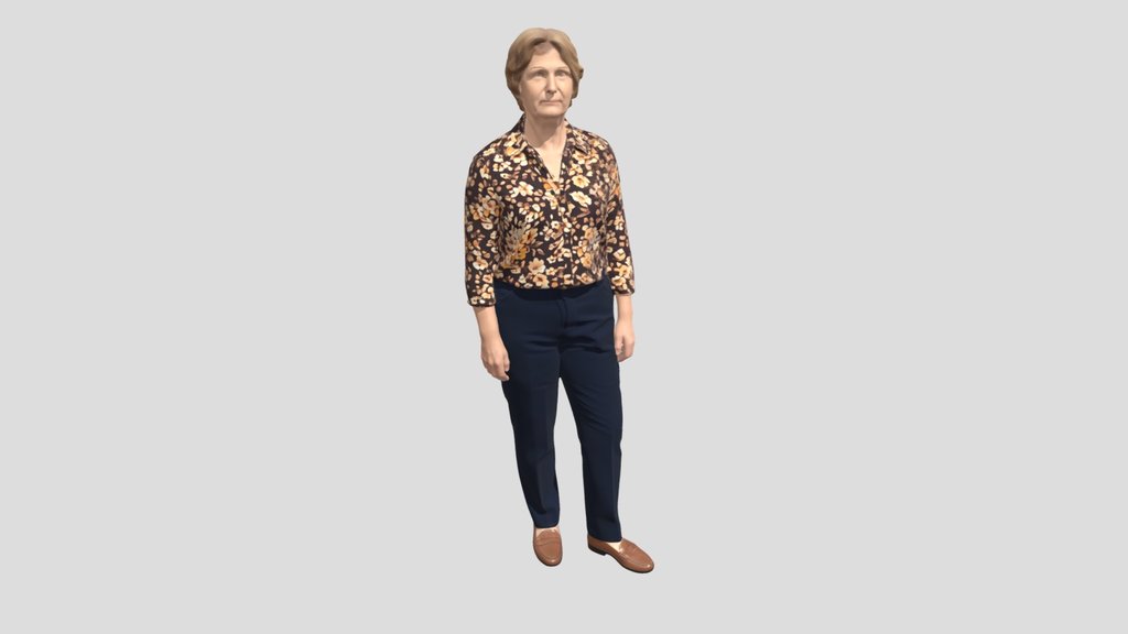 Portrait of a Woman in a Floral Blouse
