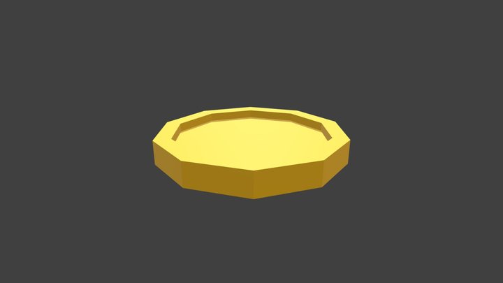 Low-Poly Gold Coin 3D Model