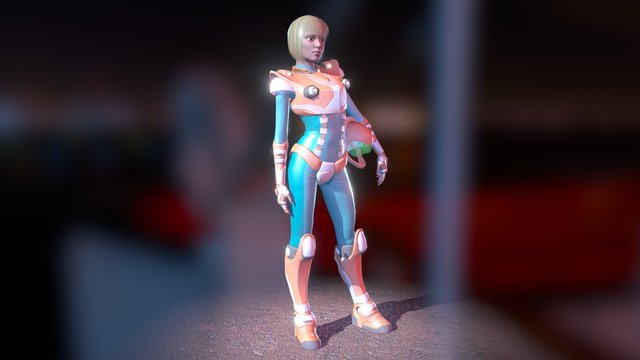 Lia, the space cop girl 2 3D Model