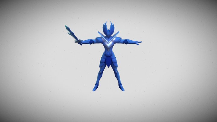 Armored Warrior with Sword 3D Model