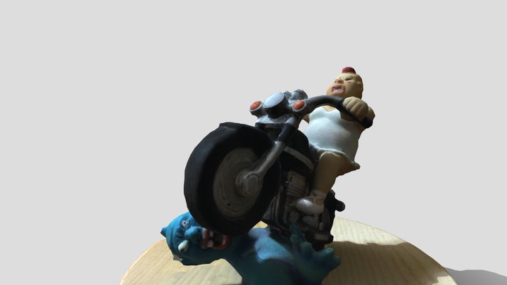 Momotaro runs over an ogre. 3D Model