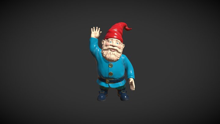 Garden Gnome PBR 3D Model