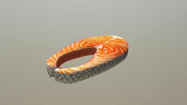 Salmon steak lowpoly 3D Model