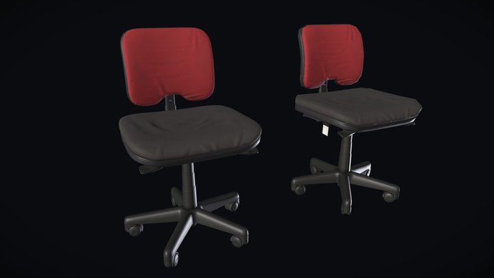 Desk chair High detail HIGH and LOW meshes 3D Model