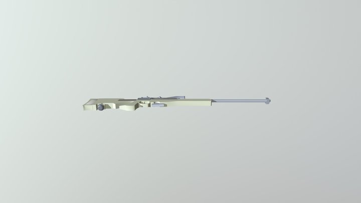 Sniper Rifle With Scope 3D Model