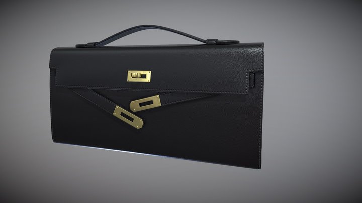 3D model Hermes Birkin Bag Orange Leather VR / AR / low-poly