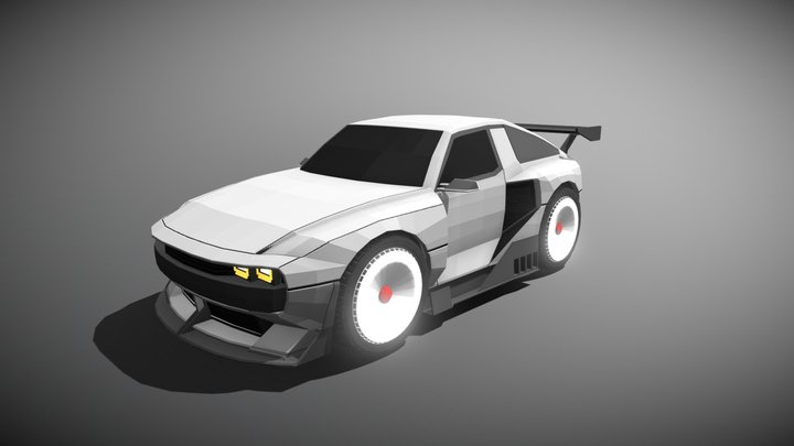 Hyundai N Vision 74 Low Poly Cartoon 3D Model