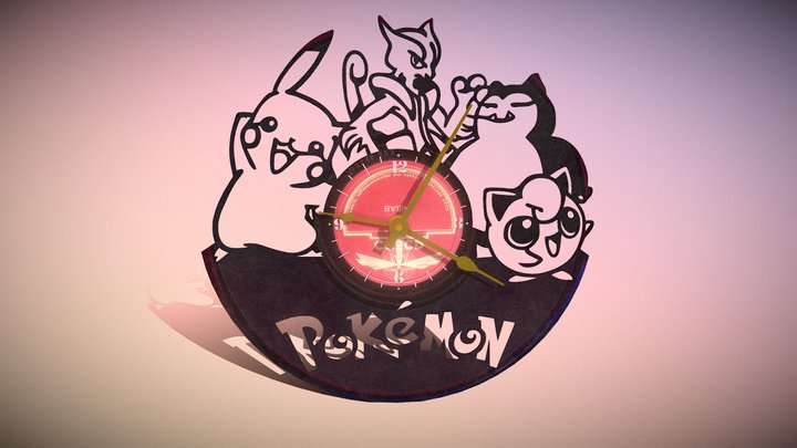 Clock Vinyl Pokemon 3D Model