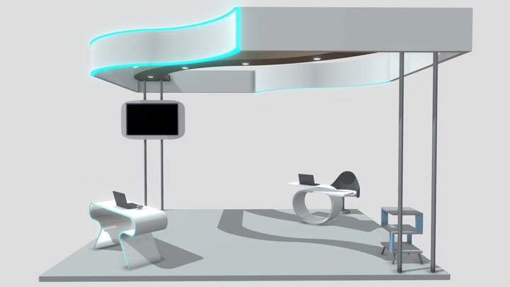 Modern and Elegant Booth ΙRO 3D Model