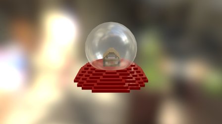 Voxel Snow Globe 3D Model