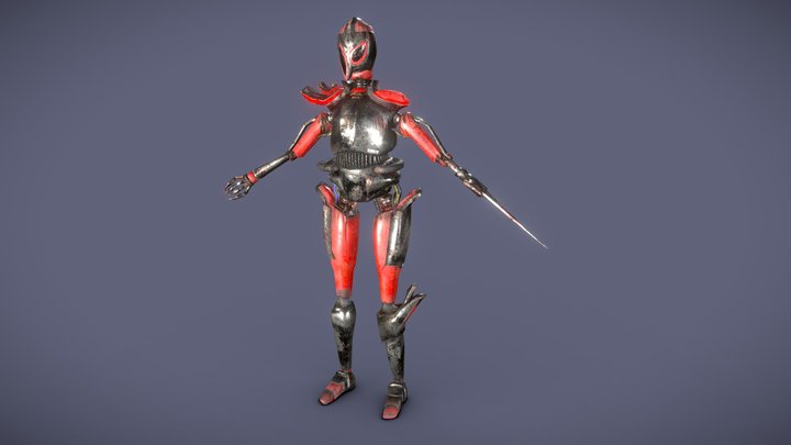 Futuristic Assassin Robot 3D Model