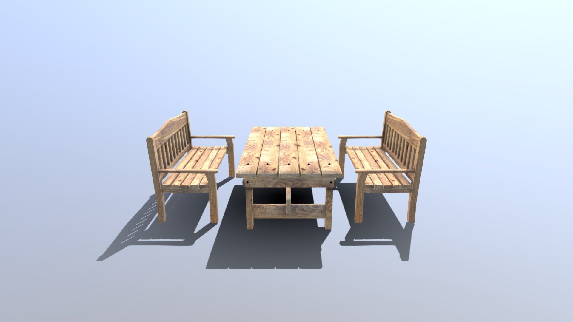 Pine table & bench set