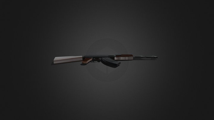 3D LowPoly AK-47 Weapon 3D Model