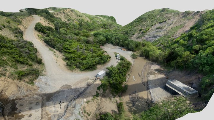 Hills river landscape 3D Model
