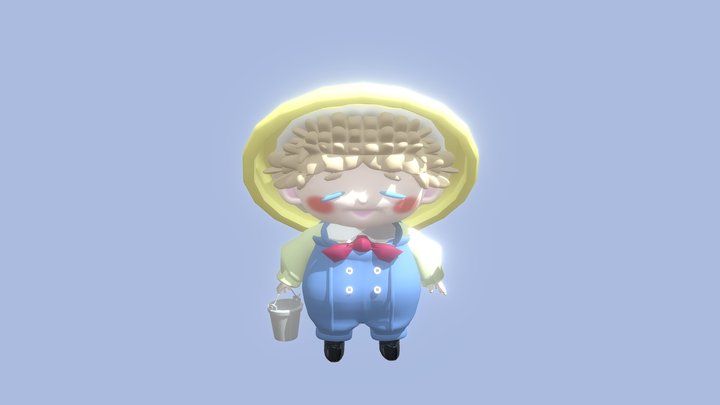 Cute Boy From Vintage Farm 3D Model
