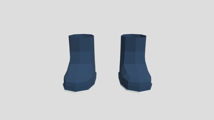 Boots Low-poly Shoes 3D Model