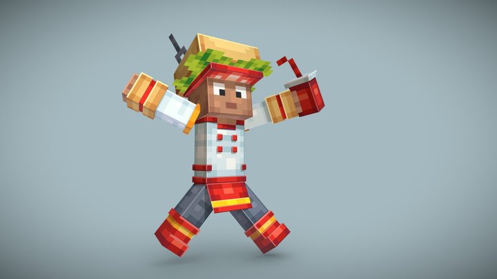 Burger Man 3D Model